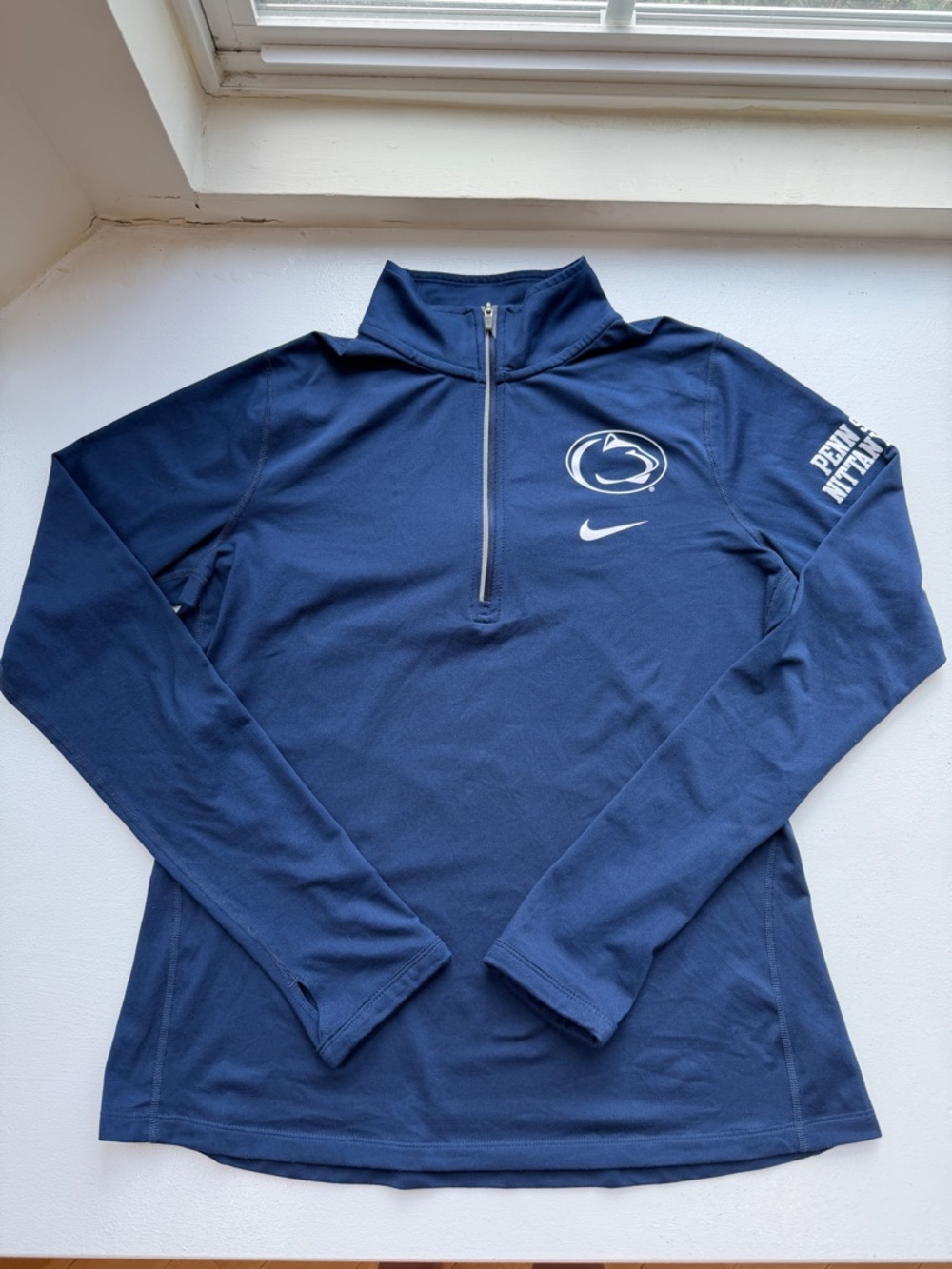 Nike Dri Fit Penn State Navy Quarter Zip Pullover Women’s Large